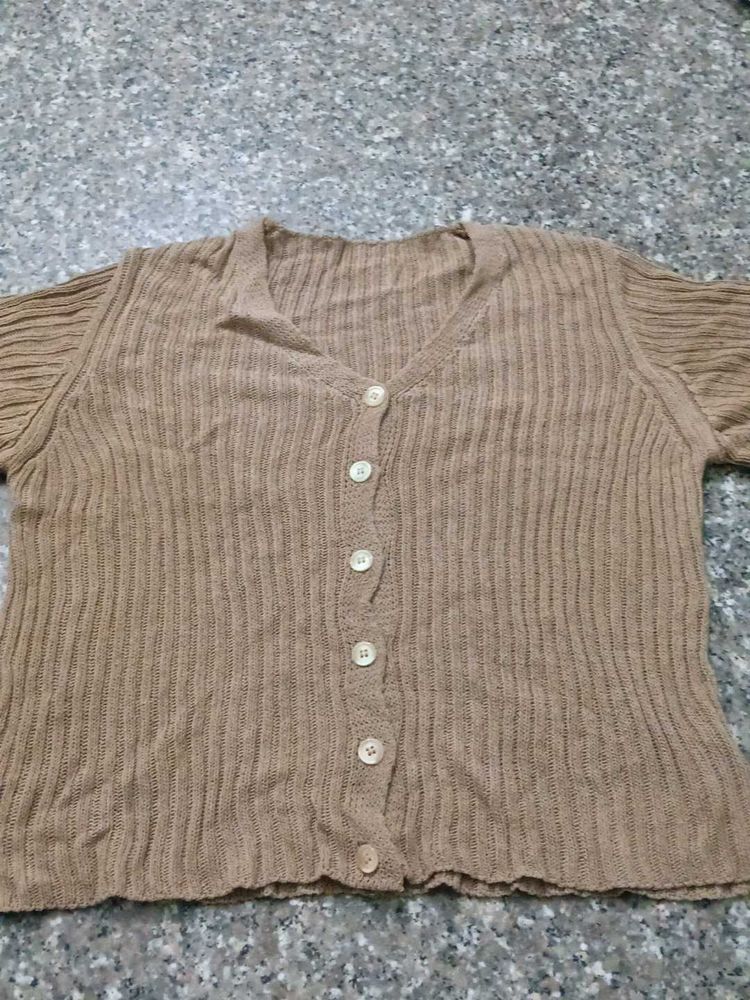 Brown Knit Cardigan