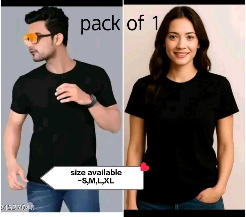 Black T-Shirt Pack of 1