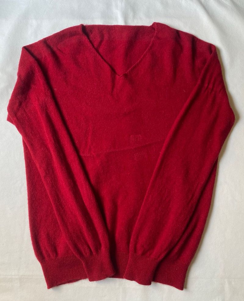 Red V-Neck Sweater