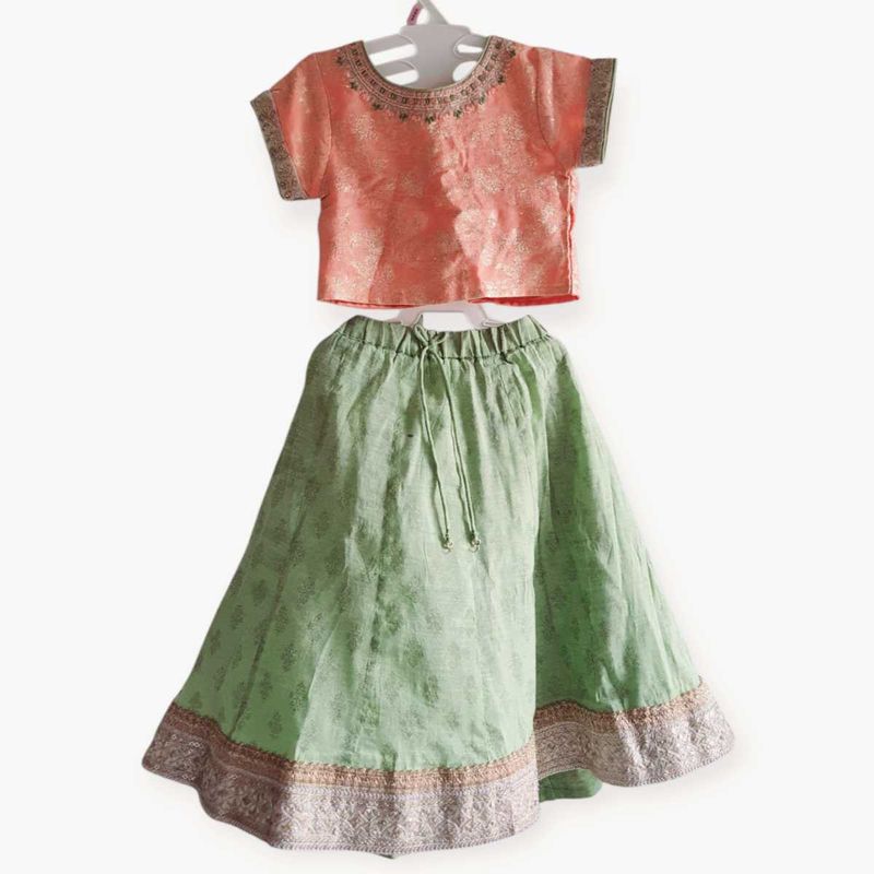 Kids Lehenga Pink Green