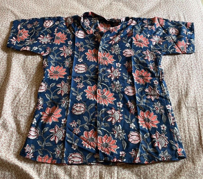 Printed Cotton Blue Shirt