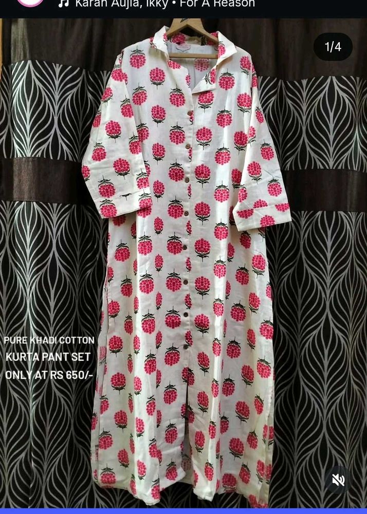Khadi Cotton Kurta Pant Set