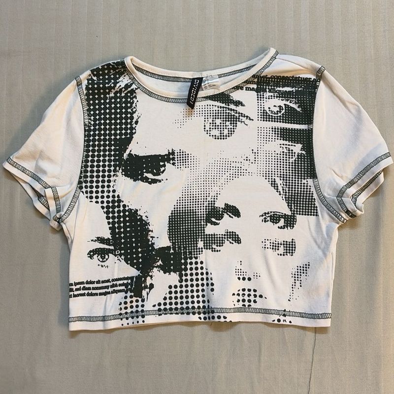 Graphic Print Crop Top