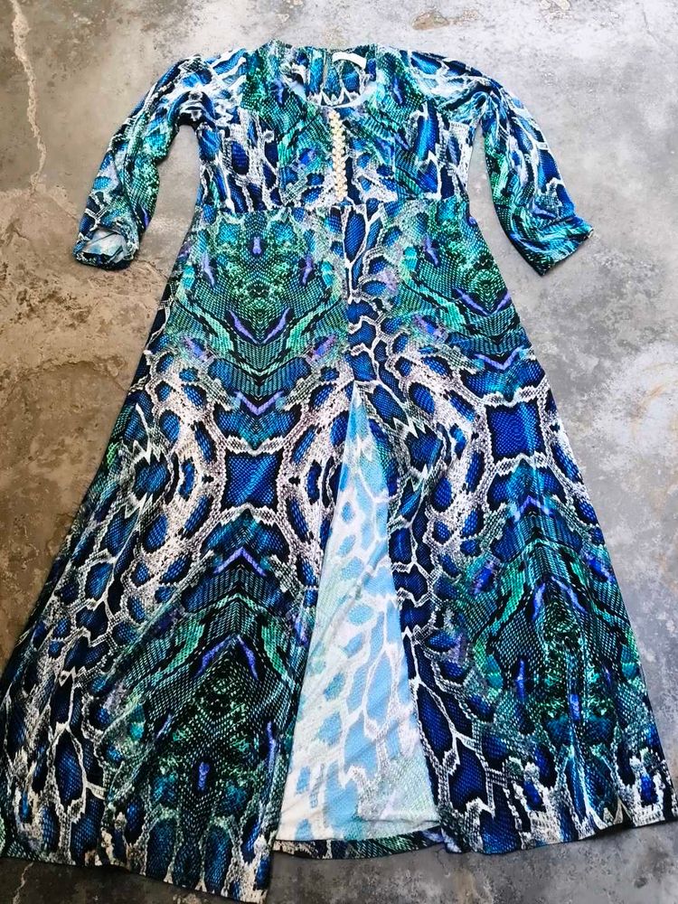 Snakeskin Print Maxi Dress