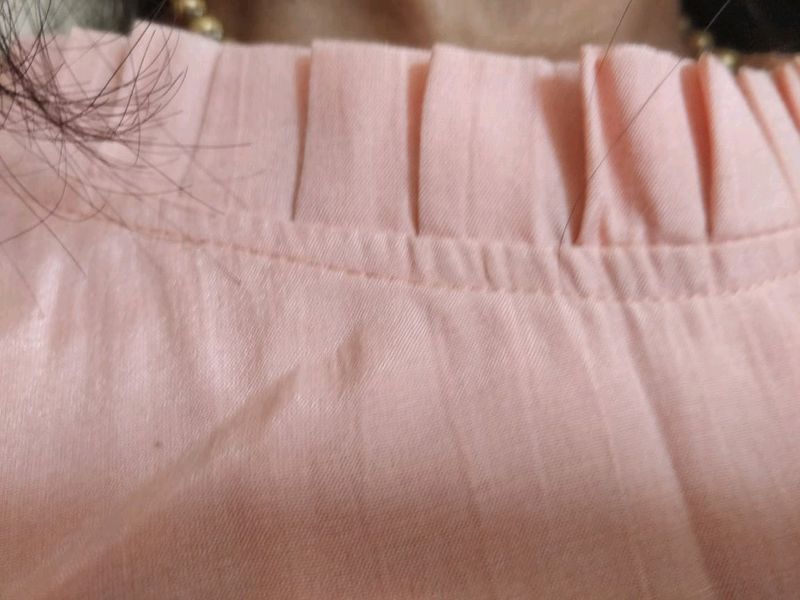 Peach Ruffle  Designer Saree