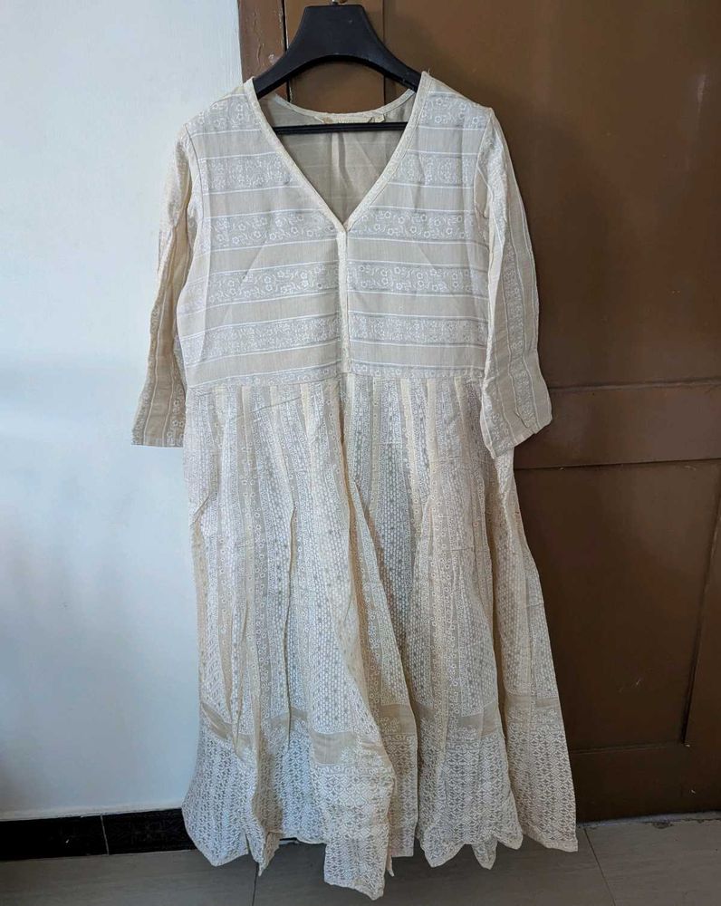 Striped V Neck Kurta