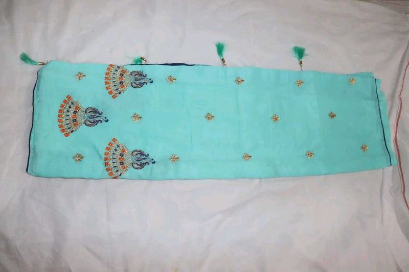Aqua Embellished Saree