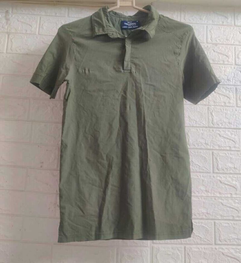 Olive Green Casual Mens T-shirt