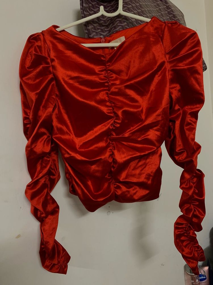 Red Ruched Top