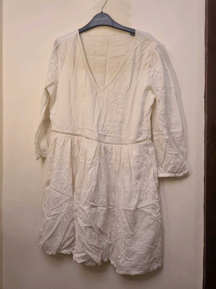 Cute White Cutout Dress
