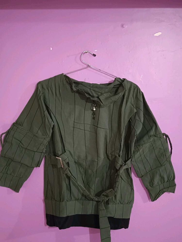 Stylish Olive Green Top