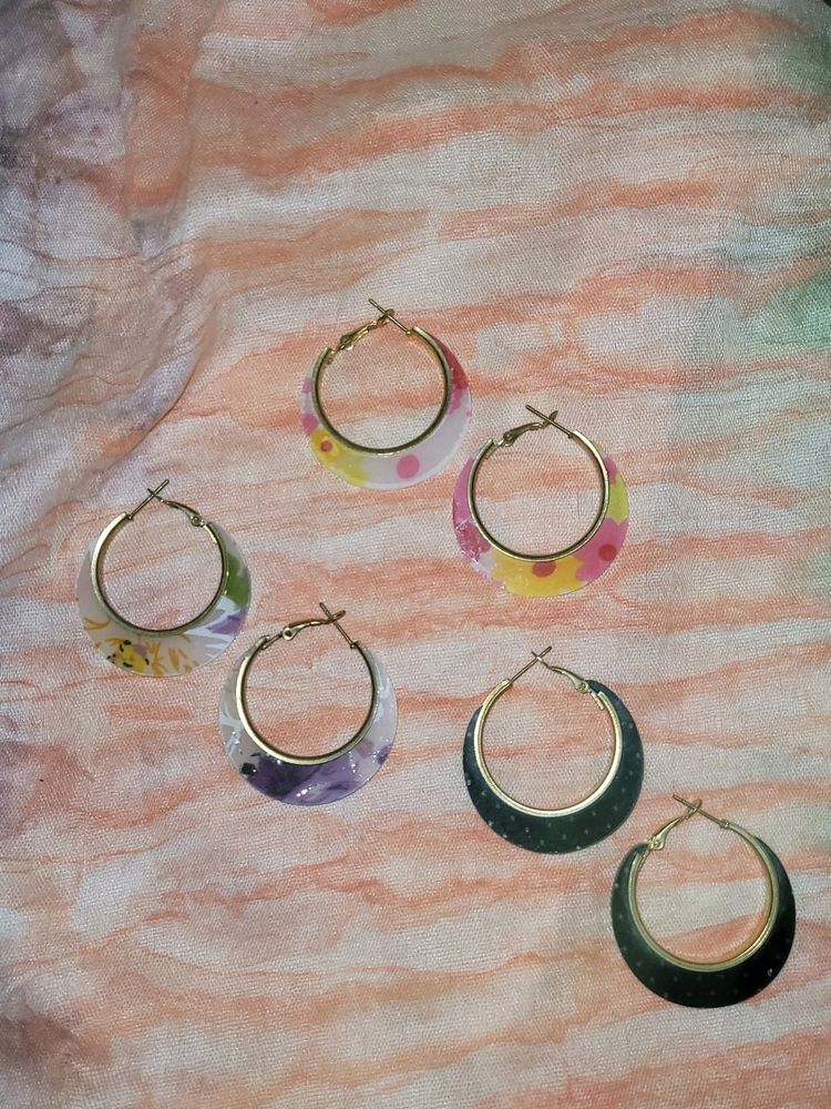 Multicolored Floral Hoops