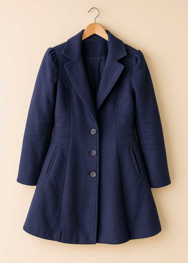 Max Women’s Long Winter Coat Lavender Blue Shade