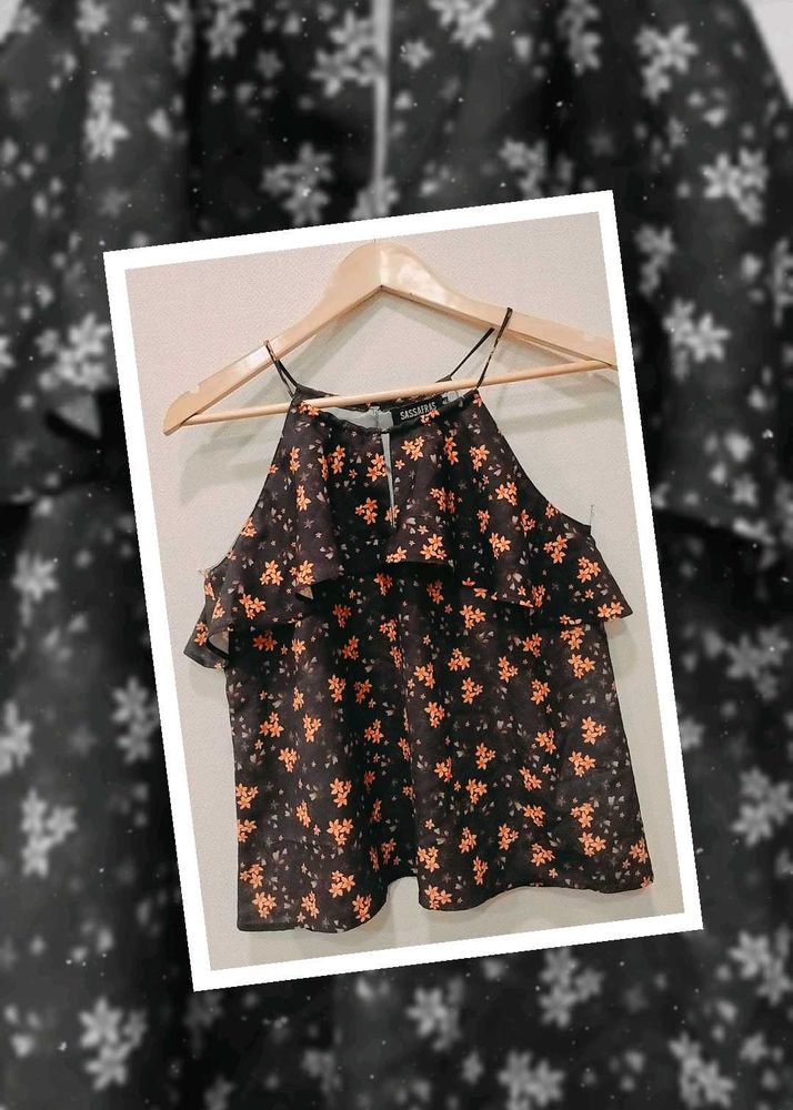 BLACK PRINTED TOP