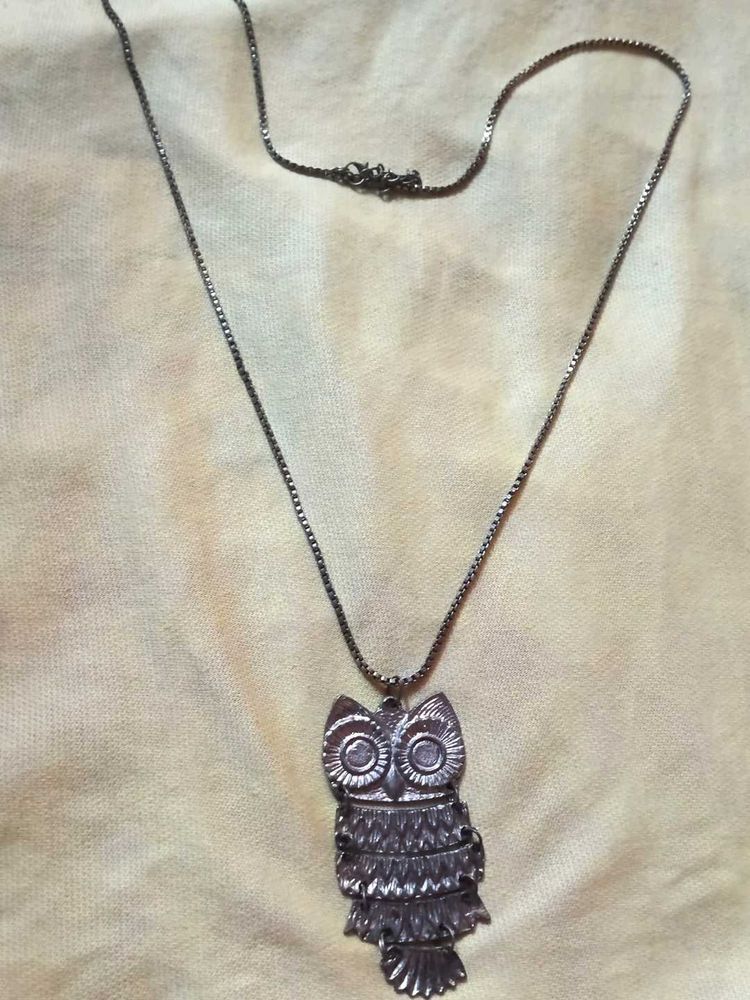 Vintage Owl Pendant Necklace