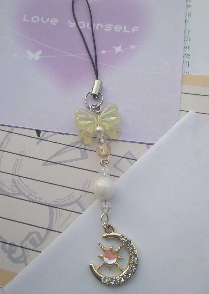 Cute Moon &amp; Star Phone Charm