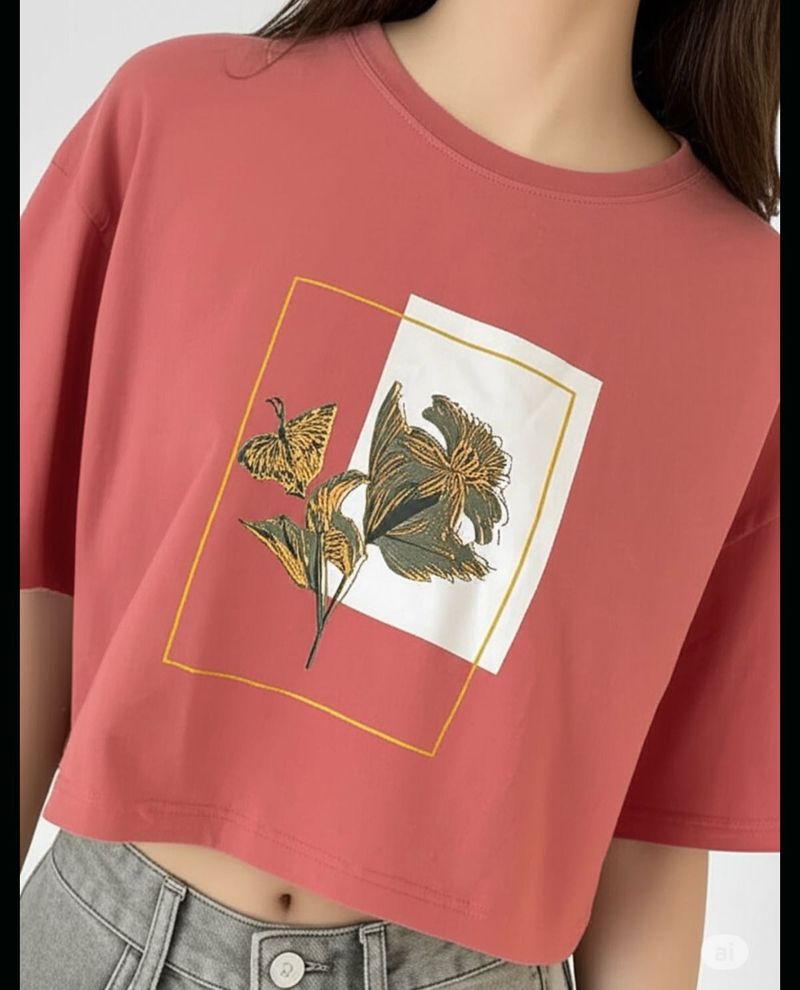 Xs Floral Print Crop Top
