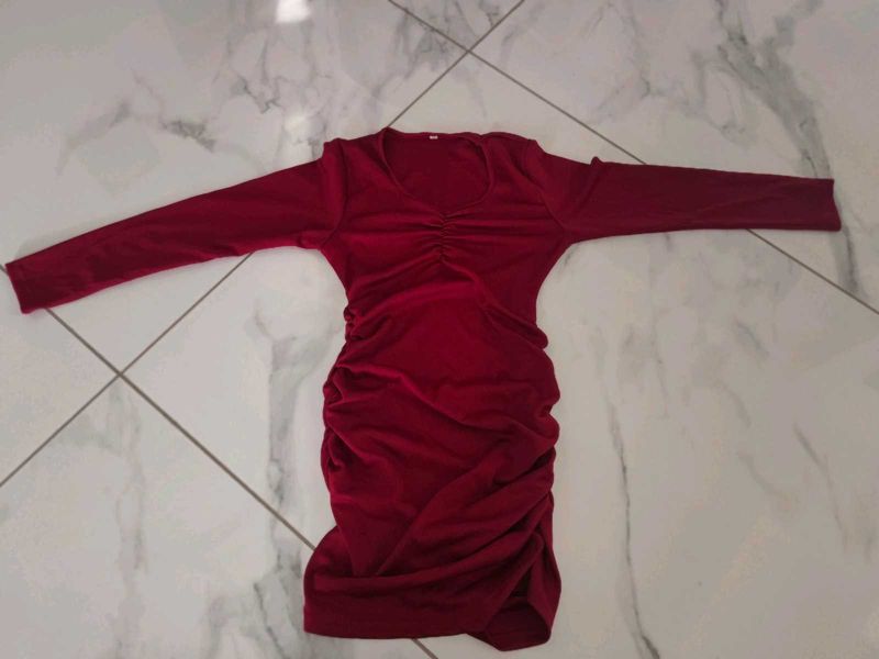 Red Bodycon Long Sleeve Dress