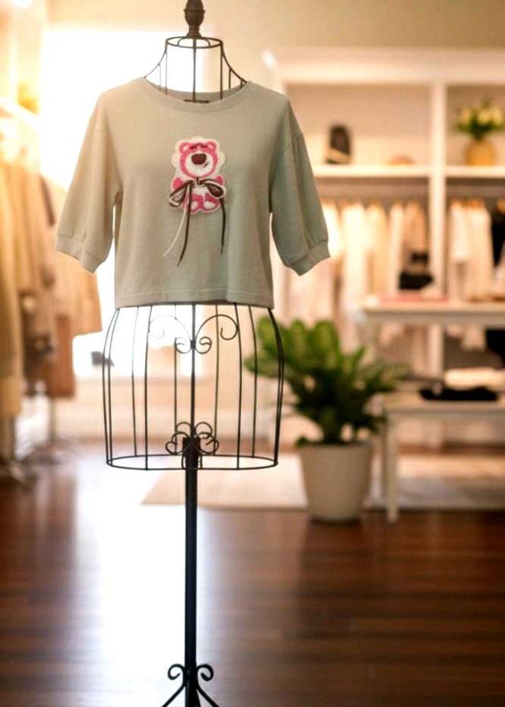 Cute Bear Graphic Crop Top