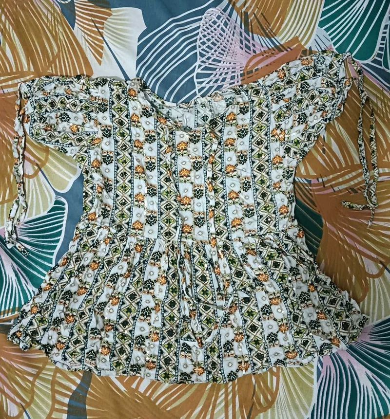 Printed Peplum Top