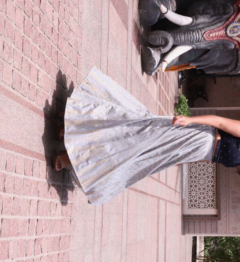 Silk long skirt