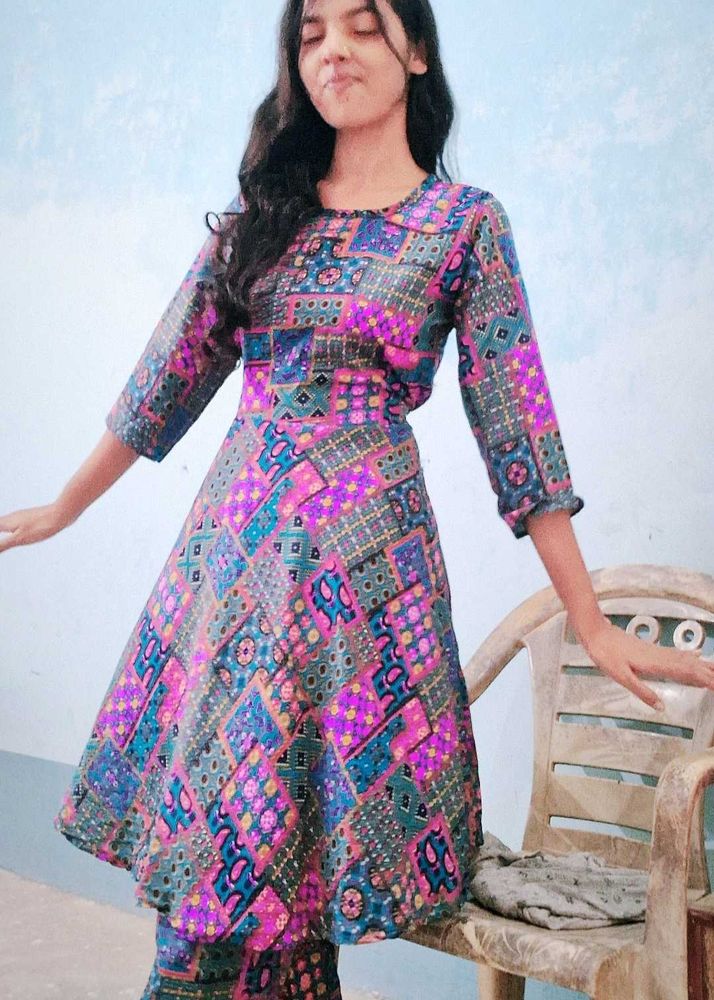 multicolor  frock suit with matching pant