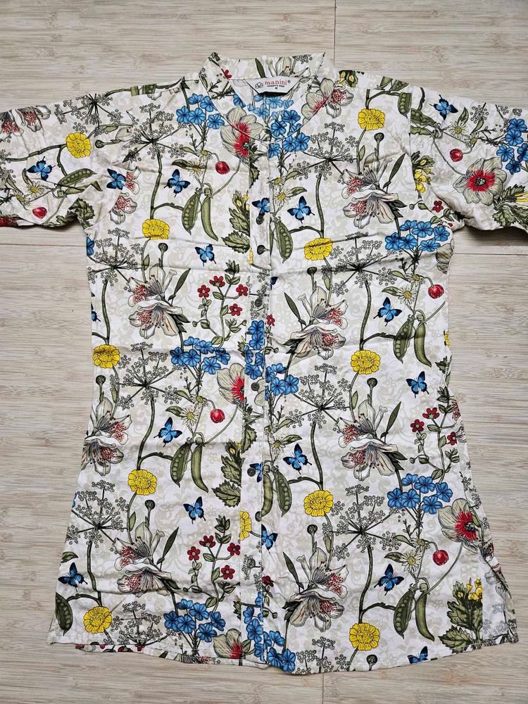 Floral Print Button-Down Shirt