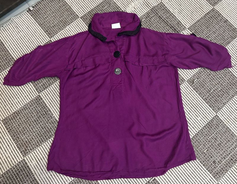 Purple Buttoned Top