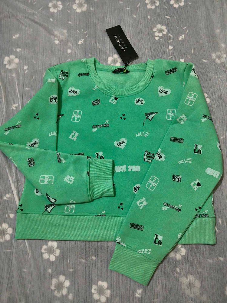 Green Print Sweatshirt