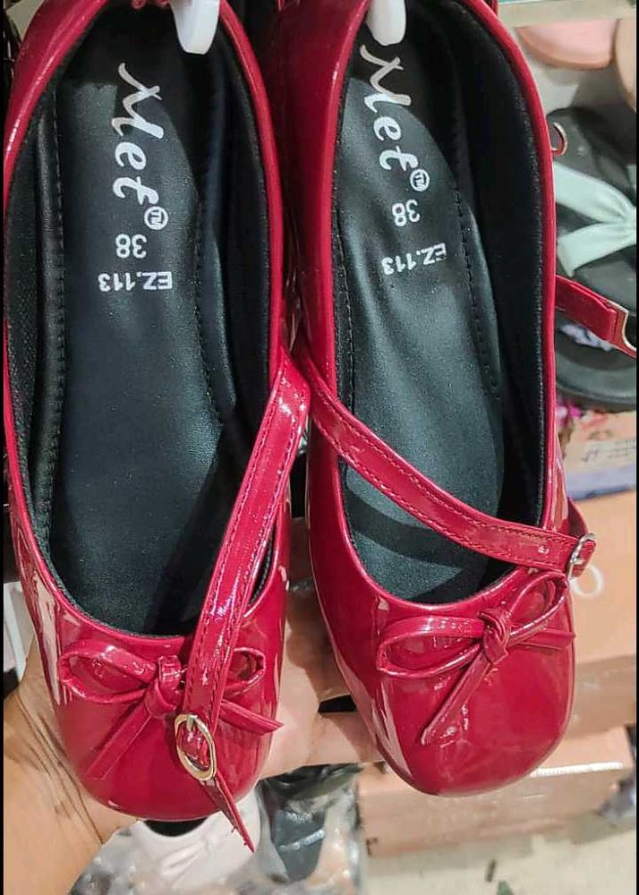 Red  Marry jane Ballet Flats