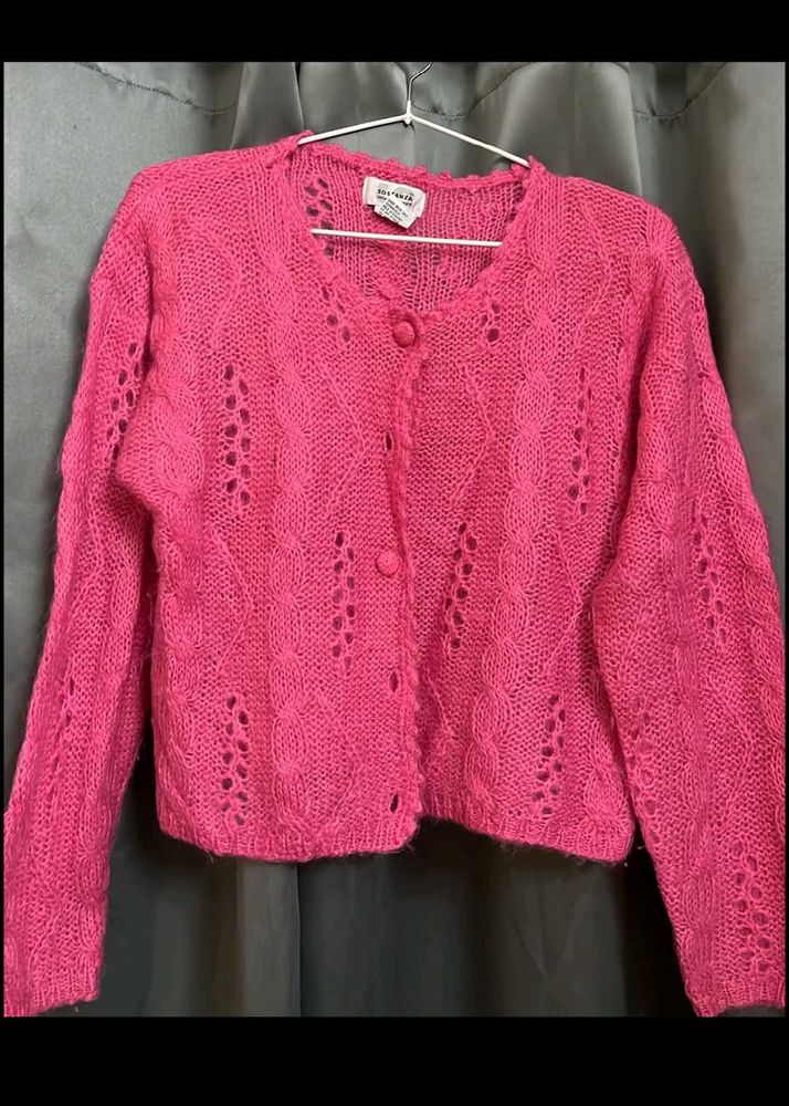Barbie Pink Knit Cardigan