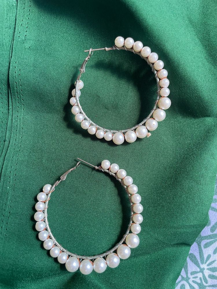Pearl Hoop Earrings