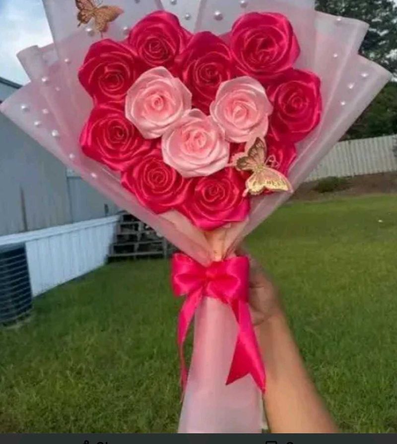ribbon rose bouquet