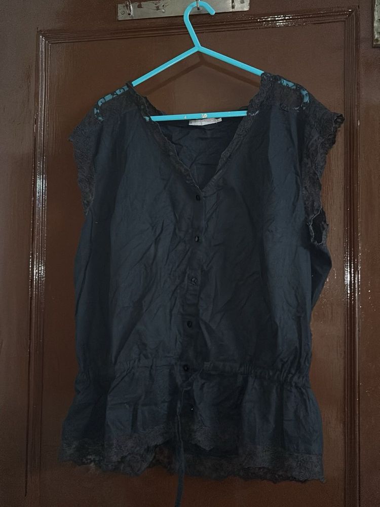 Black Lace Detail Top