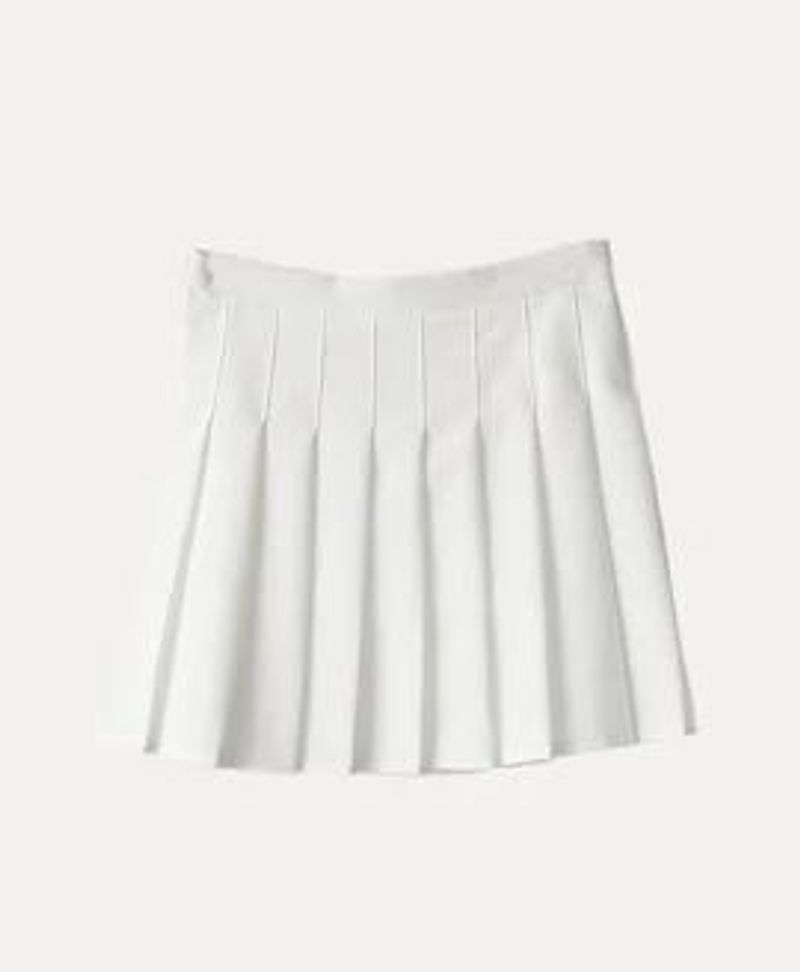 Urbanic- White A-line Pleated Skirt