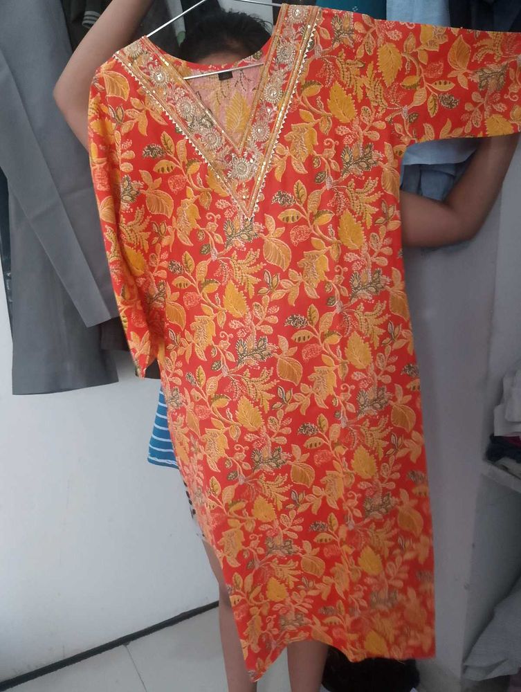 Floral Print Tunic Kurta Set