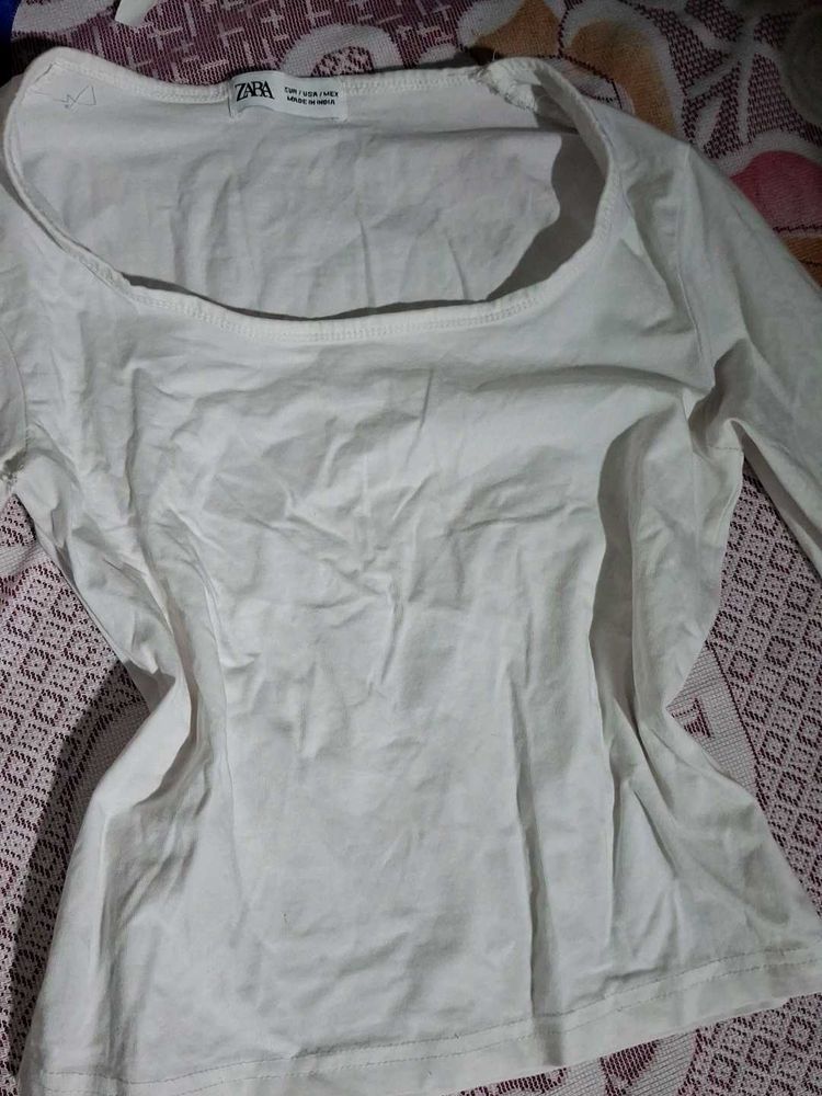 White Simple Zara Top