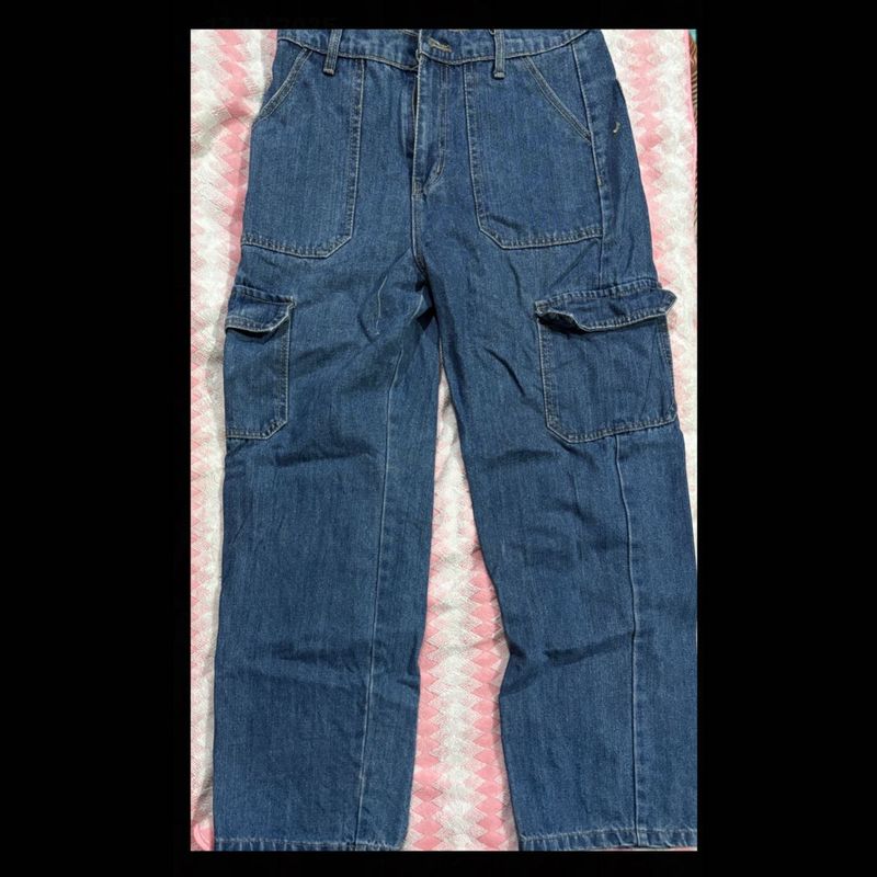 Denim Cargo Pants