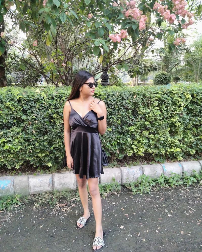 Black Mini Satin Dress