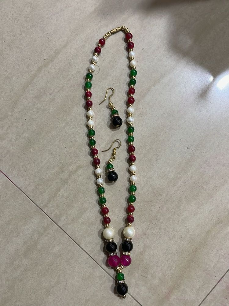 Beaded Necklace &amp; Earring Set