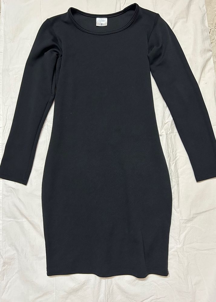 Black Long Sleeve Mini Dress