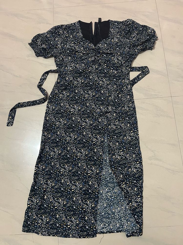 Floral Print Midi slit Dress