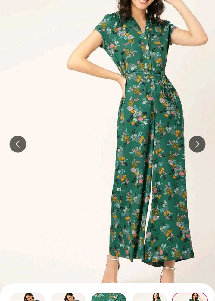 Green Floral Jumpsuit
