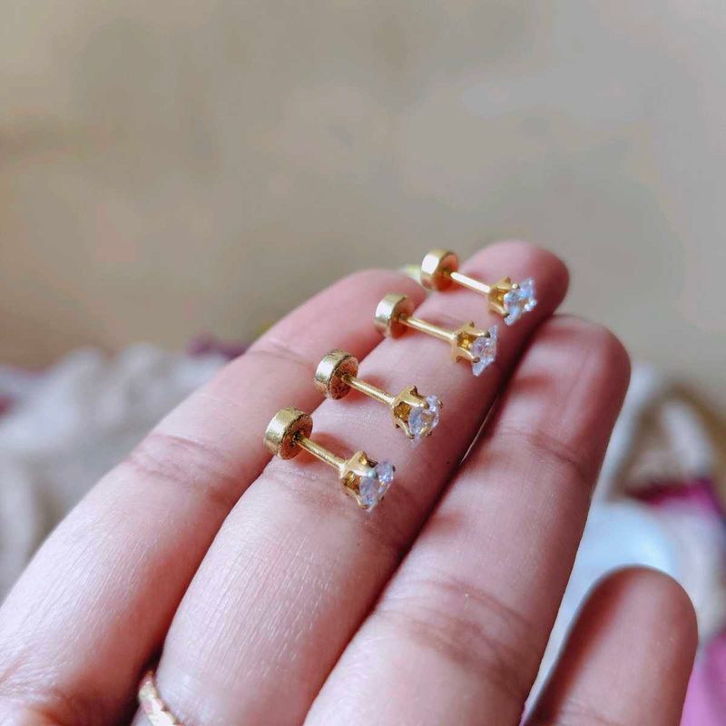 Unisex ad stone Studs