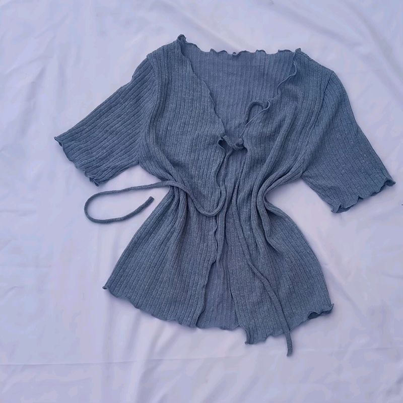 ribbed- knitted cardigan