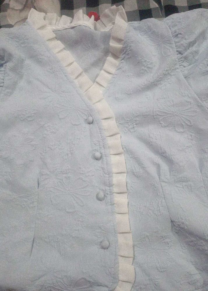 Vintage-Inspired Blue Blouse