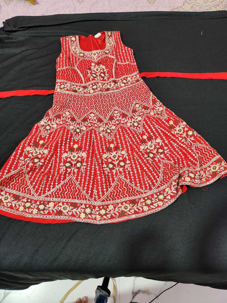 Red sharara suit