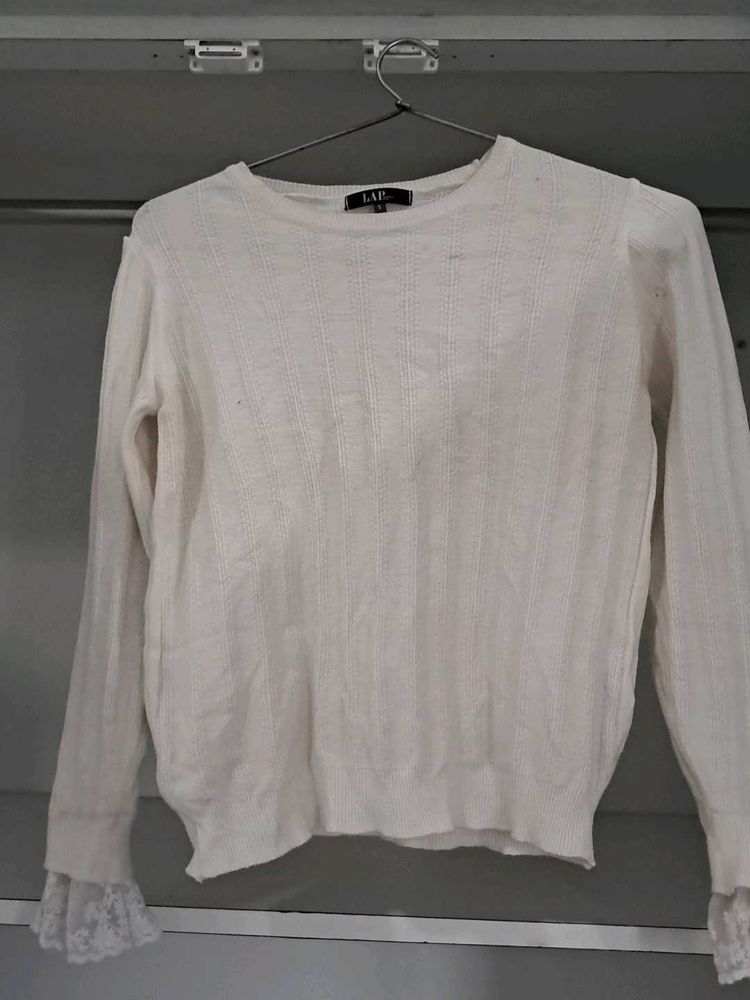 Elegant White Long Sleeve Top