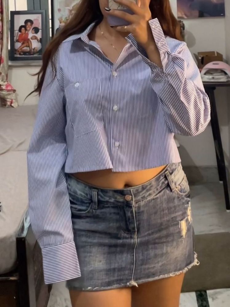 Striped Crop Top Shirt