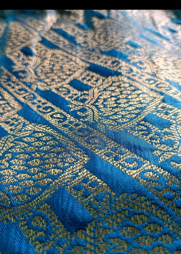 Blue and Gold Woven Fabric